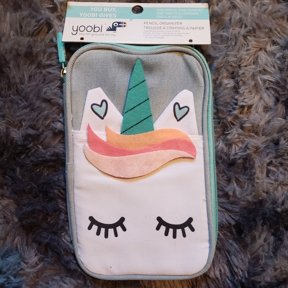 Yoobi Unicorn Pencil Case, 2 Zipper Organizer
